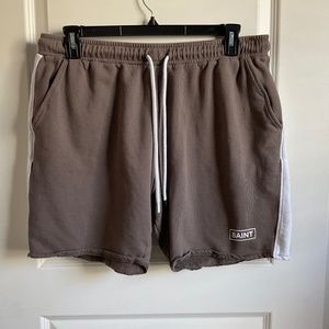 Saint Morta Men’s Cotton Sweatshorts - Brown/White - Size‎ 3X